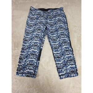 Tommy Hilfiger Sport Women XL Leggings Compression Navy Blue/White Reflective